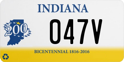 IN license plate 047V