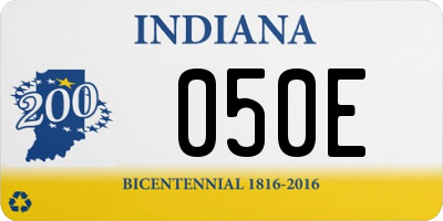 IN license plate 050E