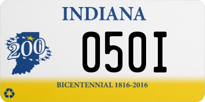 IN license plate 050I