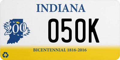 IN license plate 050K