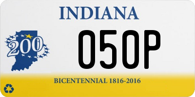 IN license plate 050P