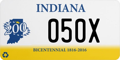 IN license plate 050X