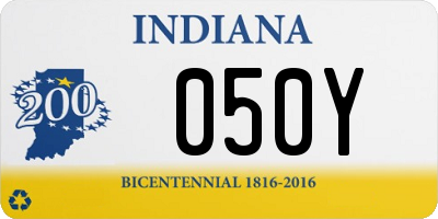 IN license plate 050Y