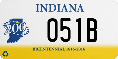 IN license plate 051B