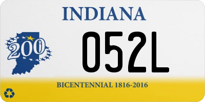 IN license plate 052L