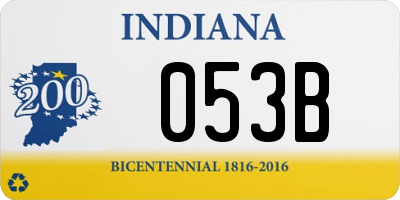 IN license plate 053B