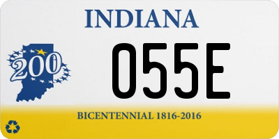 IN license plate 055E