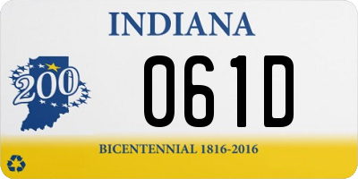 IN license plate 061D
