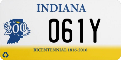 IN license plate 061Y