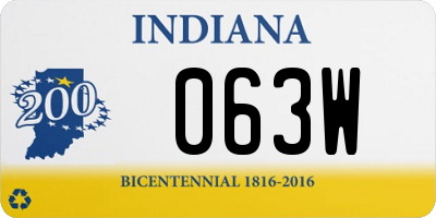 IN license plate 063W