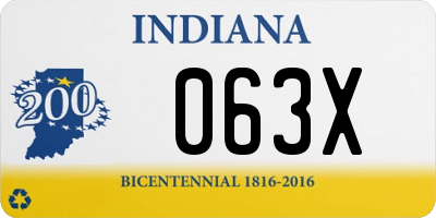 IN license plate 063X