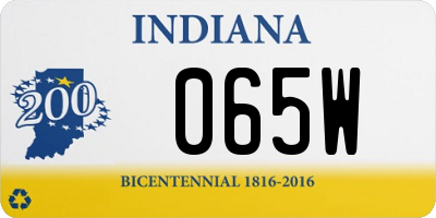 IN license plate 065W