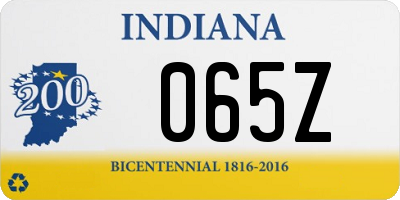 IN license plate 065Z