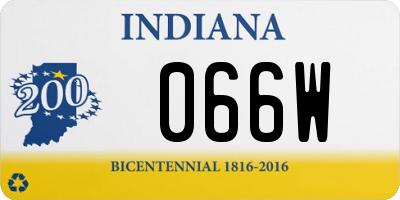 IN license plate 066W