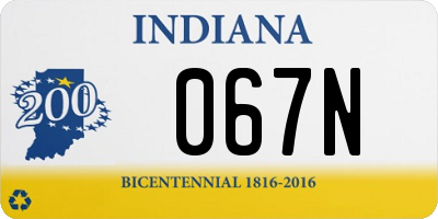 IN license plate 067N