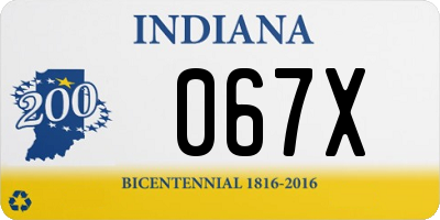 IN license plate 067X