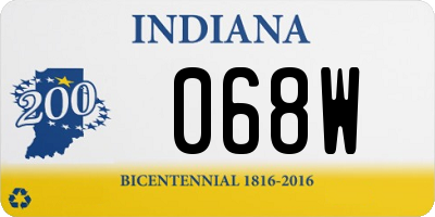 IN license plate 068W