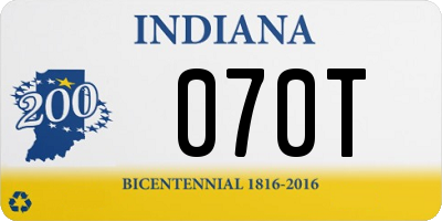 IN license plate 070T