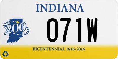 IN license plate 071W