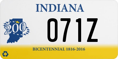 IN license plate 071Z
