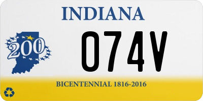 IN license plate 074V