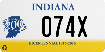 IN license plate 074X