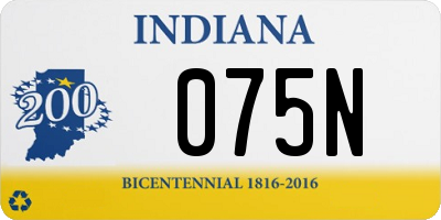 IN license plate 075N