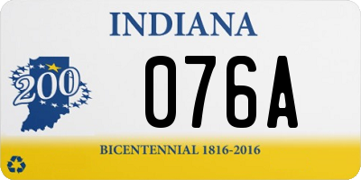 IN license plate 076A