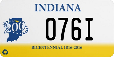 IN license plate 076I