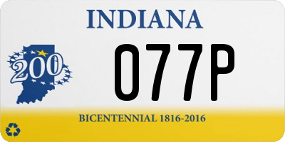 IN license plate 077P