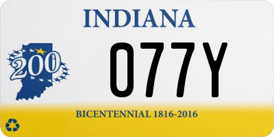 IN license plate 077Y
