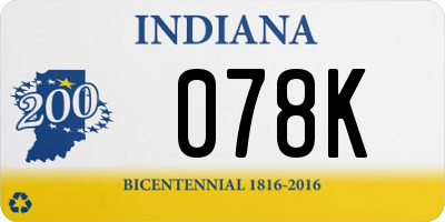 IN license plate 078K