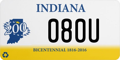 IN license plate 080U