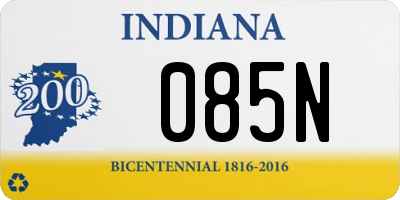 IN license plate 085N