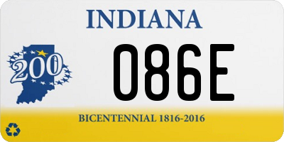IN license plate 086E