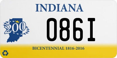 IN license plate 086I