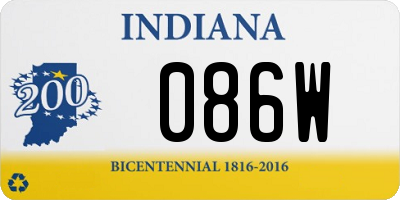 IN license plate 086W
