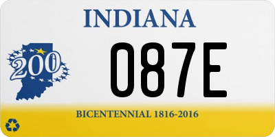 IN license plate 087E