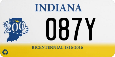 IN license plate 087Y