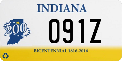 IN license plate 091Z