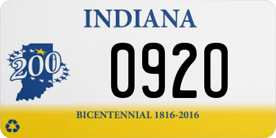 IN license plate 092O
