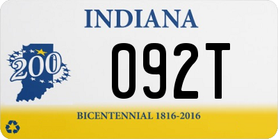 IN license plate 092T