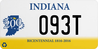 IN license plate 093T