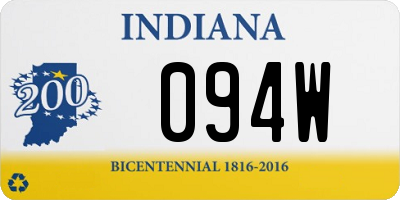 IN license plate 094W