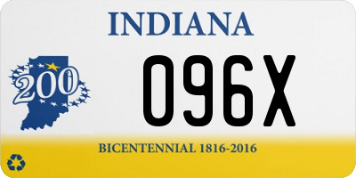 IN license plate 096X