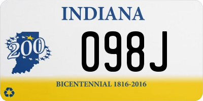 IN license plate 098J