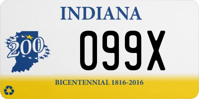 IN license plate 099X