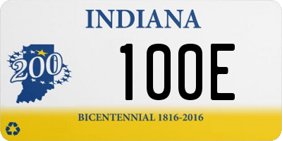 IN license plate 100E