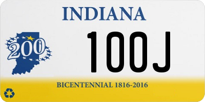 IN license plate 100J