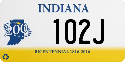 IN license plate 102J